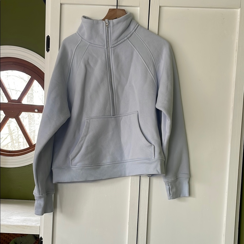 Women's Light Blue Half-Zip Sweater